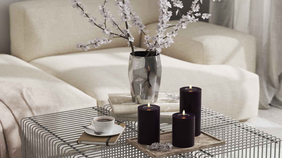 LED de vida real Vela pilar Com design wetlook ™