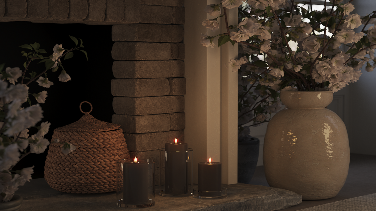Naturgetreue LED-Blockkerzen mit Wetlook™-Design