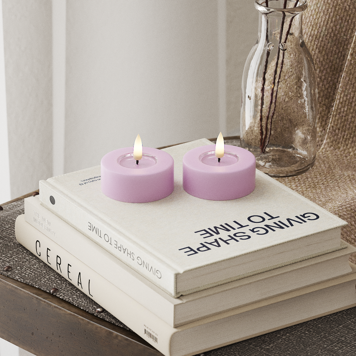 LED Jumbo Teelichter, 2 Stück (groß), Lavendel – DeluxeHomeartShop