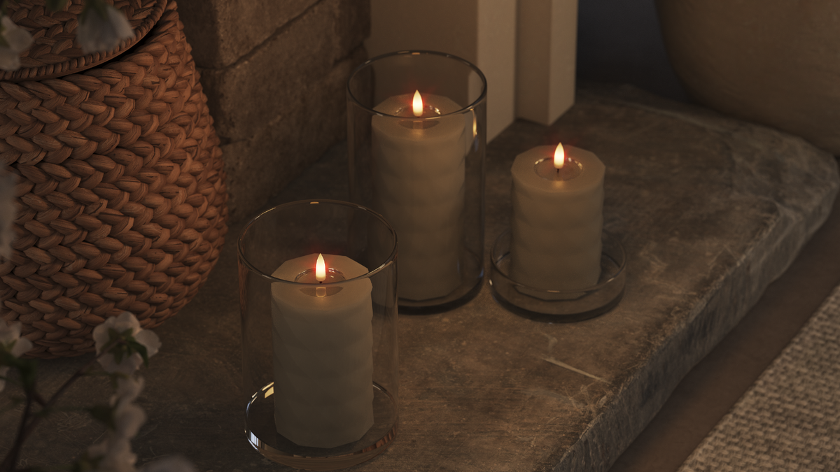 LED Square mit naturgetreuer LED-Flamme
