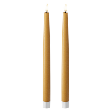 LED Stabkerzen 2 Stück, Ø 2,2 x 29 cm Curry
