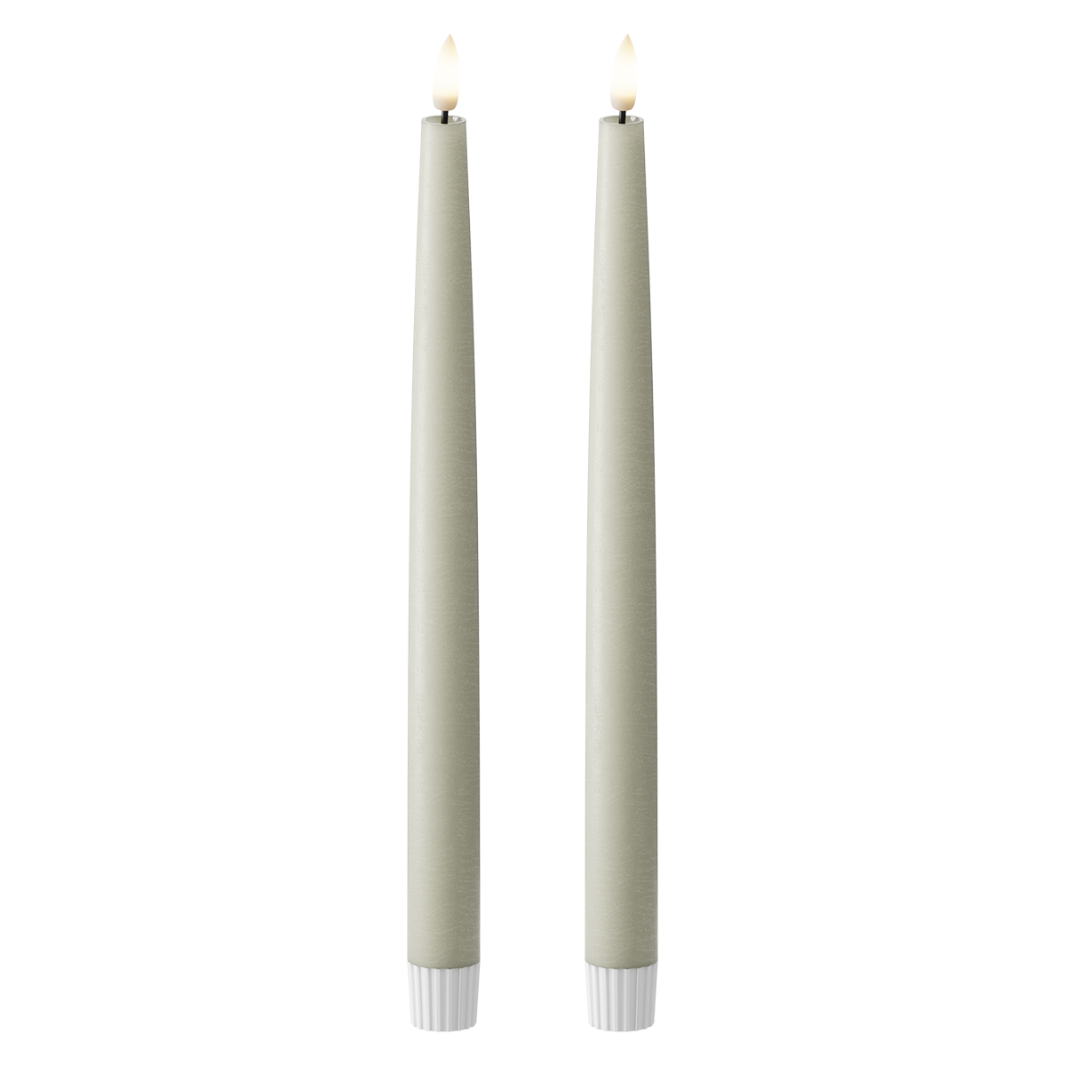 LED Stabkerzen 2 Stück, Ø 2,2 x 29 cm Salbeigrün