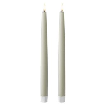 LED Stabkerzen 2 Stück, Ø 2,2 x 29 cm Salbeigrün