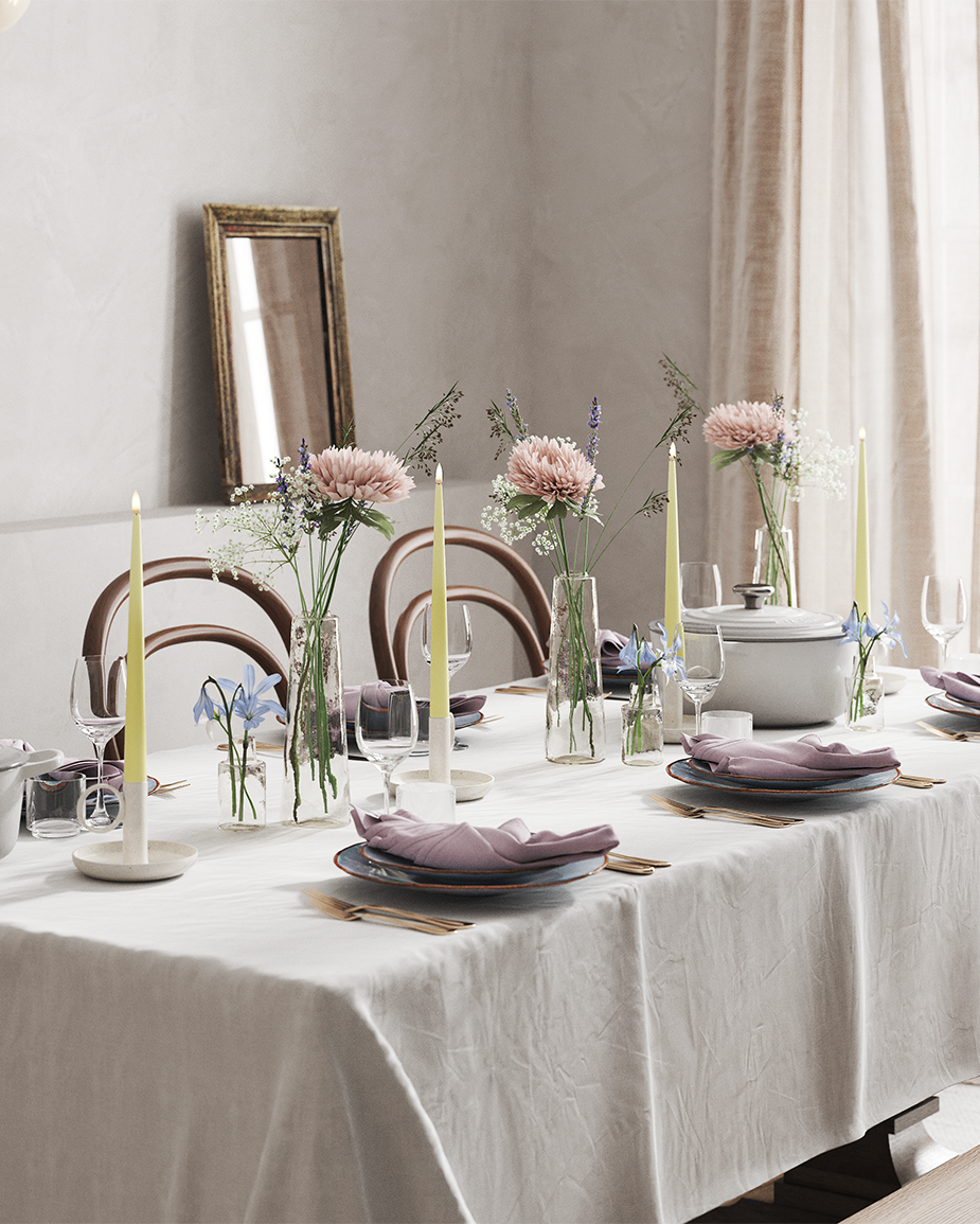 Frühling Kerzenlicht Mit Lack Paket 38 cm (4 Stk.)