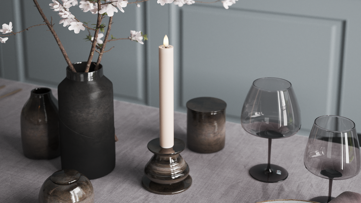 LED Kronlys med naturtro LED flamme