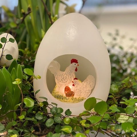 Osterei geöffnet Weiß Deluxe Homeart 1