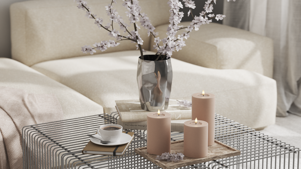 LED-Blockkerzen mit naturgetreuer LED-Flamme