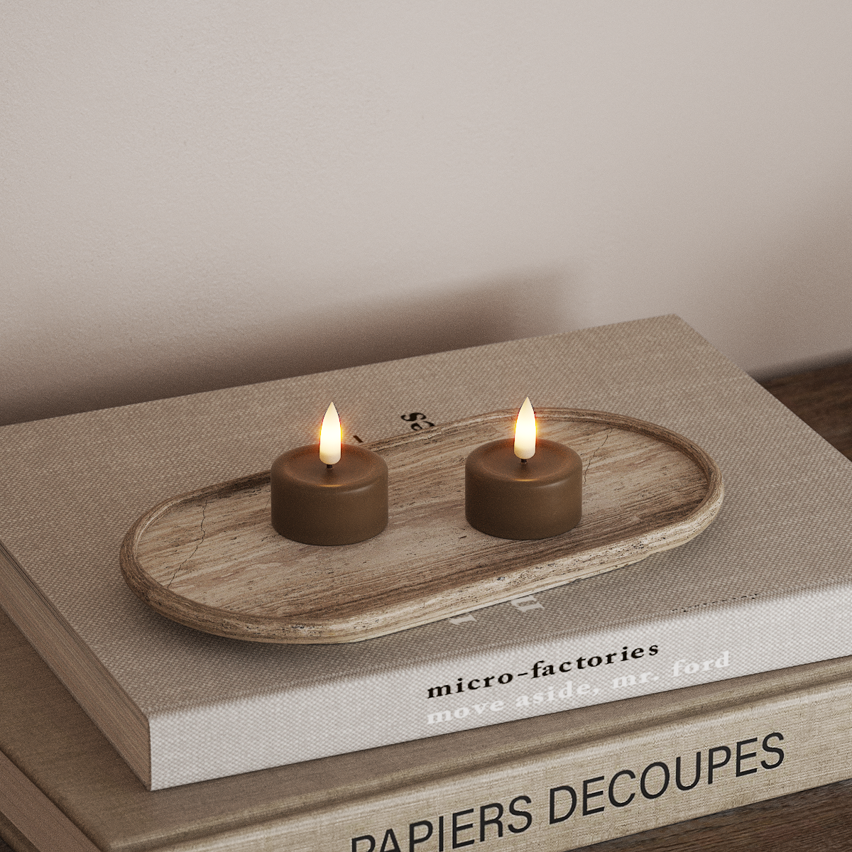 Deluxe Homeart LED Teelichter 2 Stück Karamell LED Teelichter 3