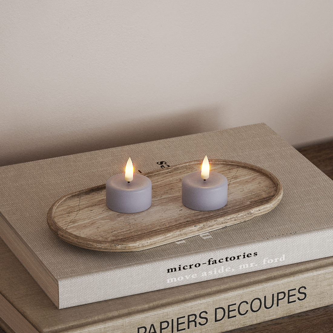 Deluxe Homeart LED Teelichter 2 Stück Verblasst Blau LED Teelichter 4