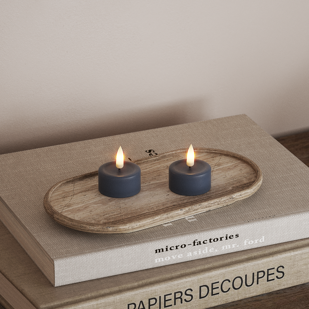 Deluxe Homeart LED Teelichter 2 Stück Eisblau LED Teelichter 3