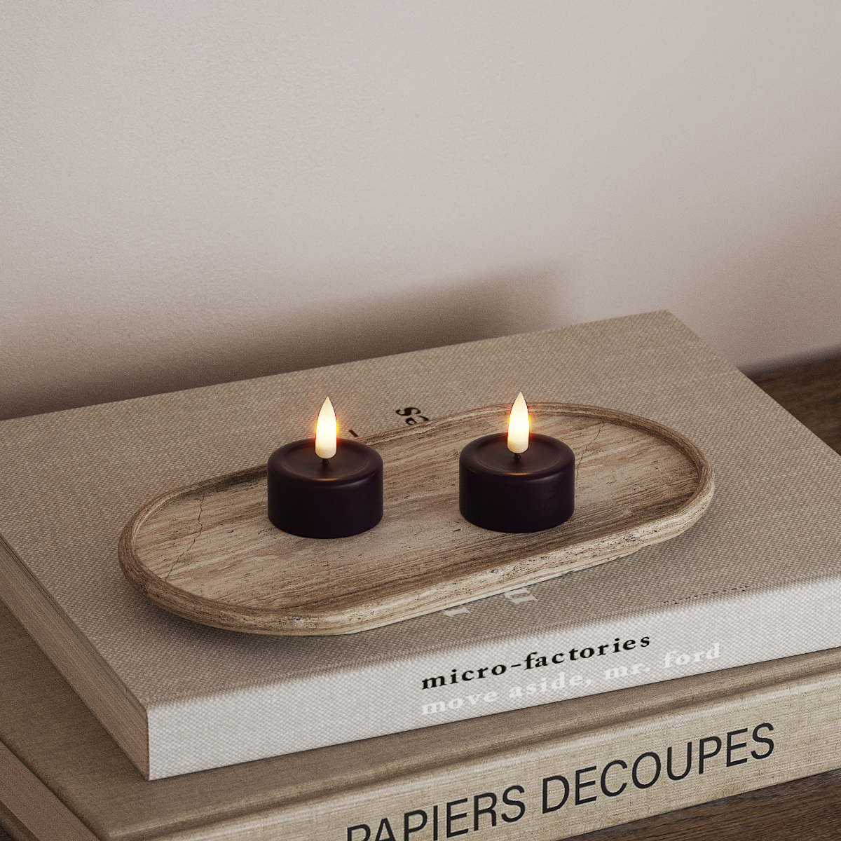 Deluxe Homeart LED Värmeljus 2 stycken Mörklila LED Värmeljus 3