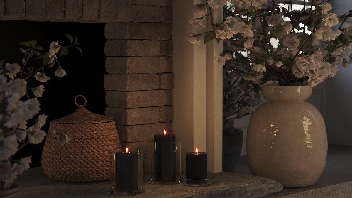 LED-Blockkerzen mit naturgetreuer LED-Flamme