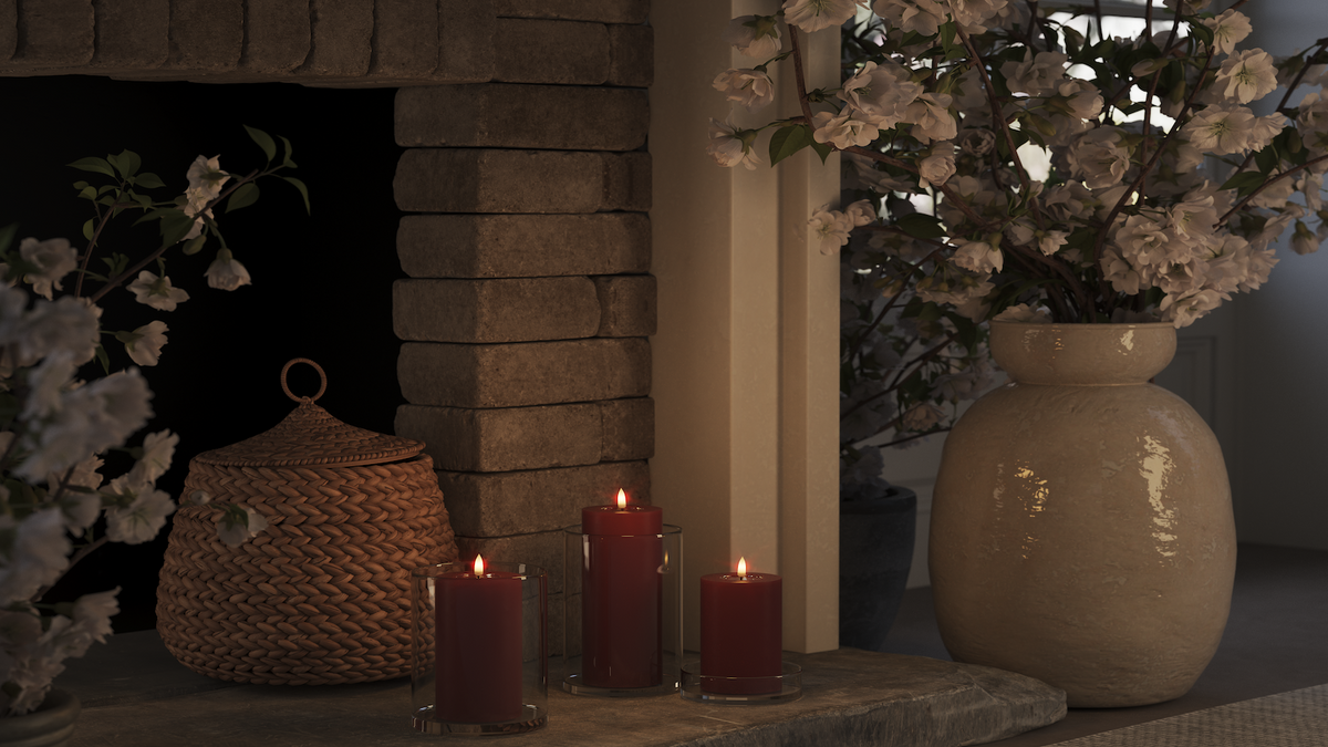 LED-Blockkerzen mit naturgetreuer LED-Flamme
