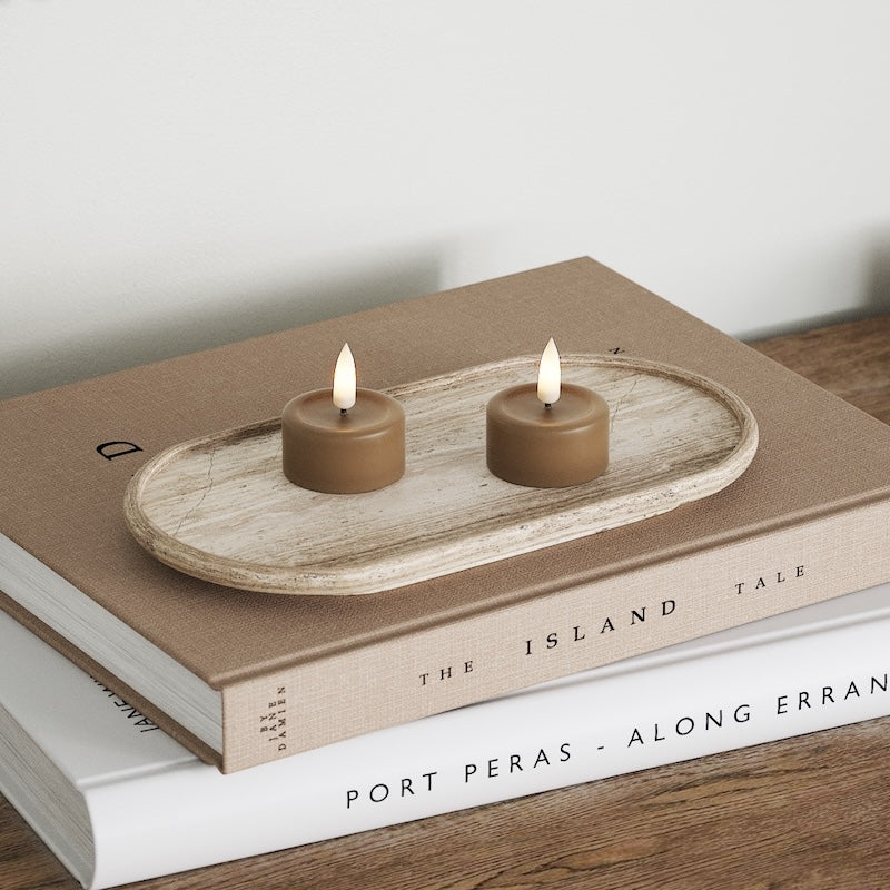 Deluxe Homeart LED Teelichter 2 Stück Karamell