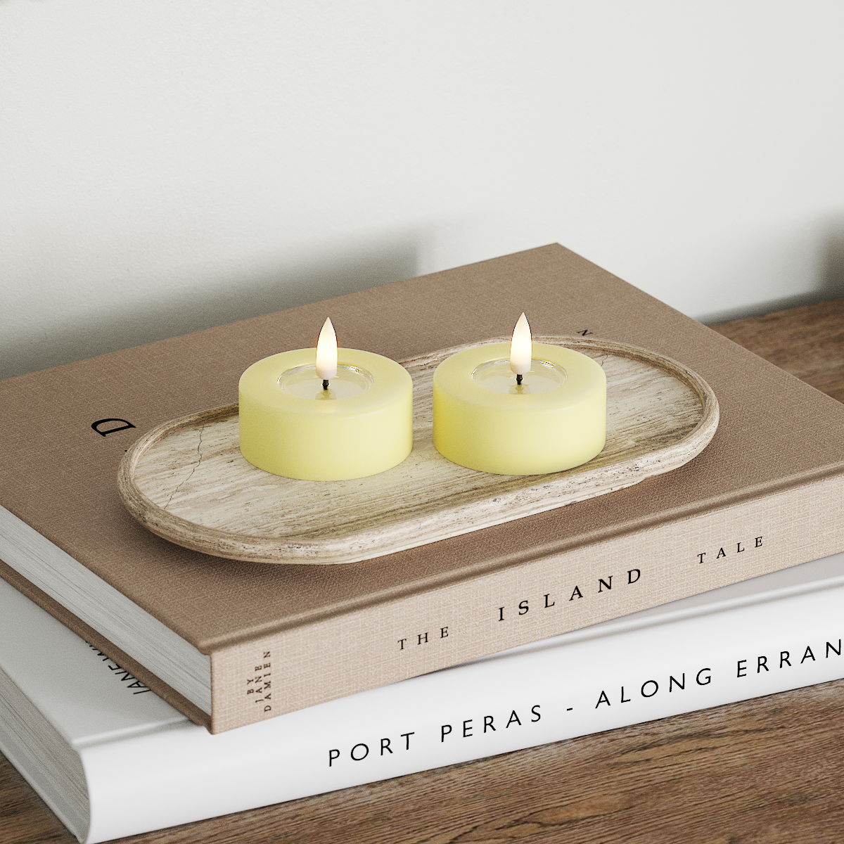 Deluxe Homeart LED Jumbo Teelichter 2 Stück groß Hellgelb LED Jumbo Teelichter 2