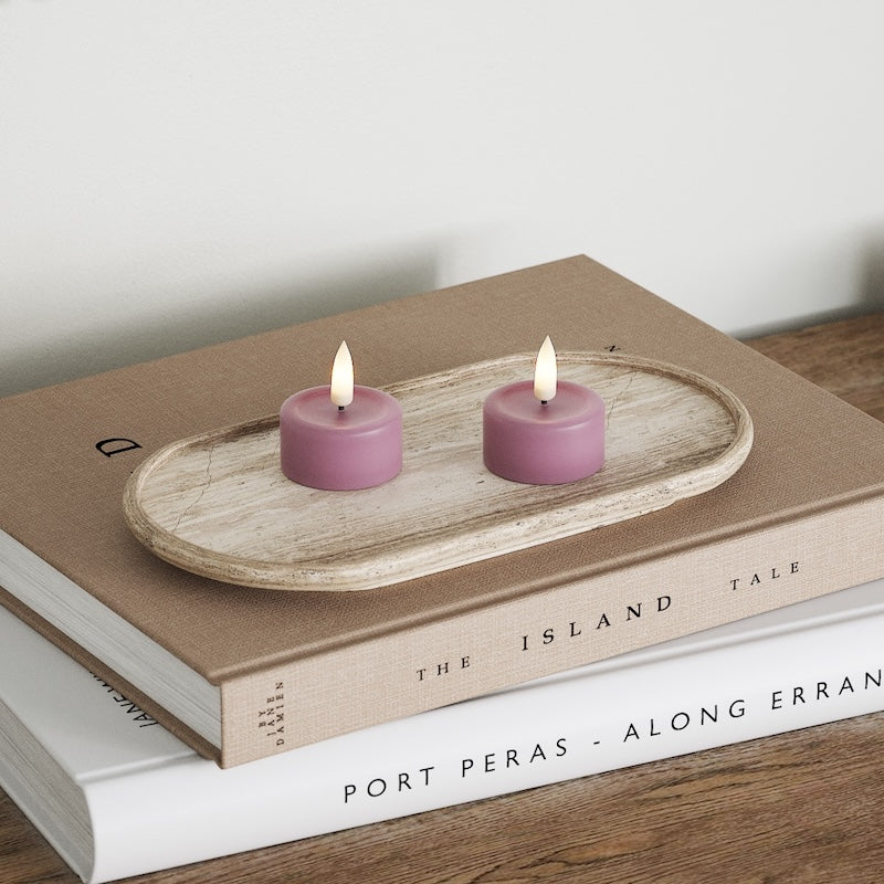 Deluxe Homeart LED Teelichter 2 Stück Helllila