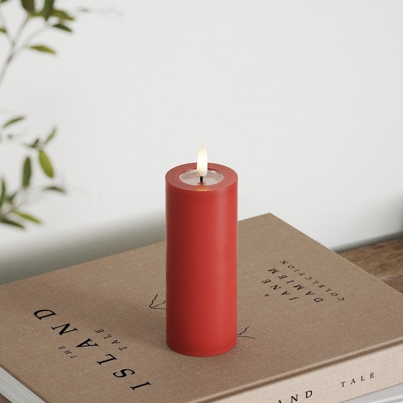 Deluxe Homeart LED Blockkerzen Ø 5 x 12,5 cm Rot