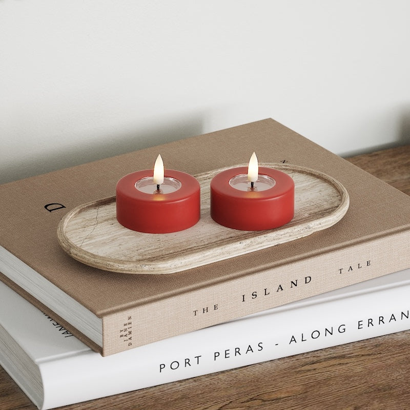 Deluxe Homeart LED Jumbo Teelichter 2 Stück (groß) Schwarz