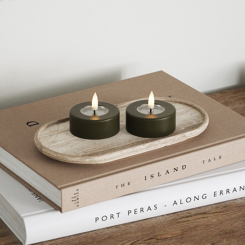 Deluxe Homeart LED Jumbo Teelichter 2 Stück (groß) Bordeaux