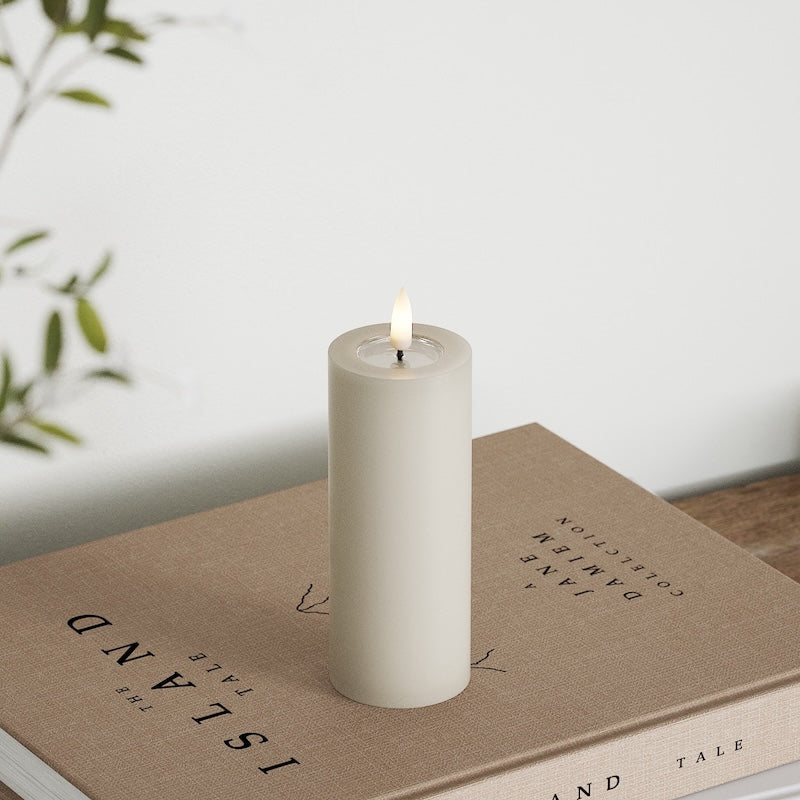 Deluxe Homeart LED Blockkerzen Ø 5 x 12,5 cm Sand