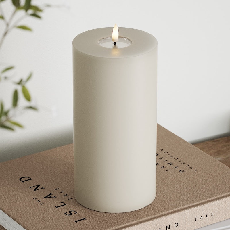 Deluxe Homeart LED Blockkerzen Ø 10 x 20 cm Sand