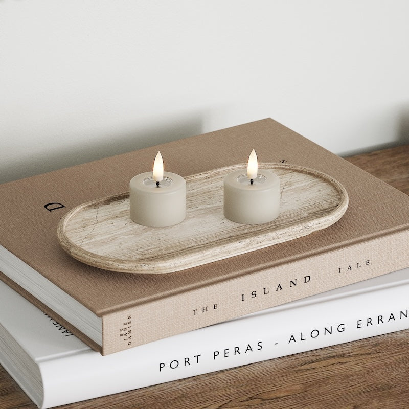 Deluxe Homeart LED Teelichter 2 Stück Sand