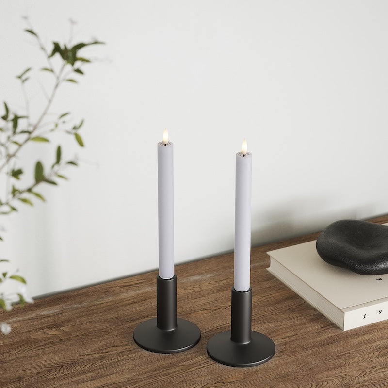 Deluxe Homeart LED Stabkerzen 2 Stück, Ø 2 x 24 cm Verblasst Blau