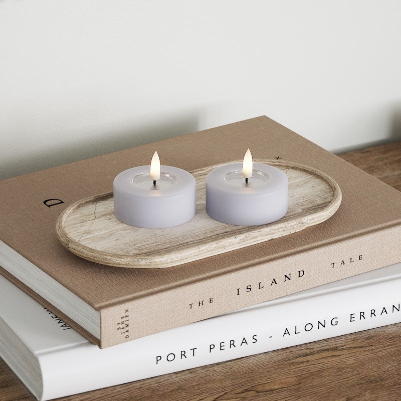 Deluxe Homeart LED Jumbo Teelichter 2 Stück (groß) Verblasst Blau