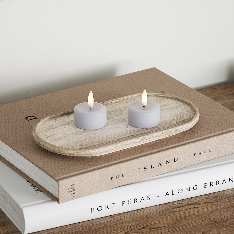 Deluxe Homeart LED Teelichter 2 Stück Verblasst Blau