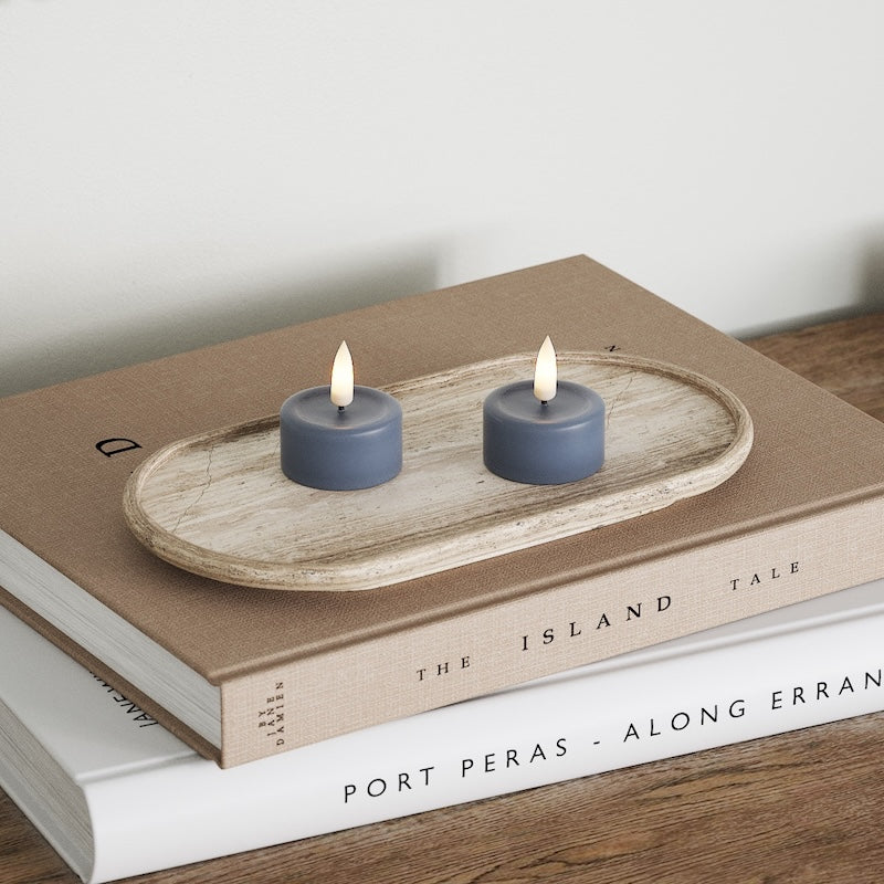 Deluxe Homeart LED Teelichter 2 Stück Eisblau