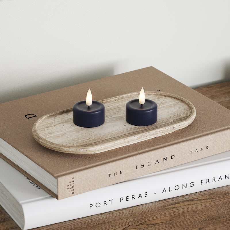 Deluxe Homeart LED Teelichter 2 Stück Königsblau