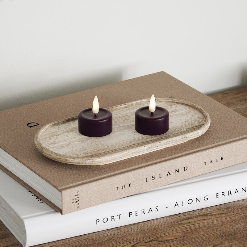 Deluxe Homeart LED Värmeljus 2 stycken Mörklila