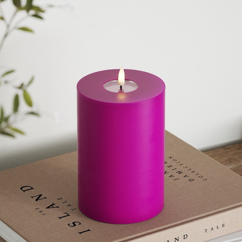 Deluxe Homeart LED Blockkerzen Ø 10 x 15 cm Violett