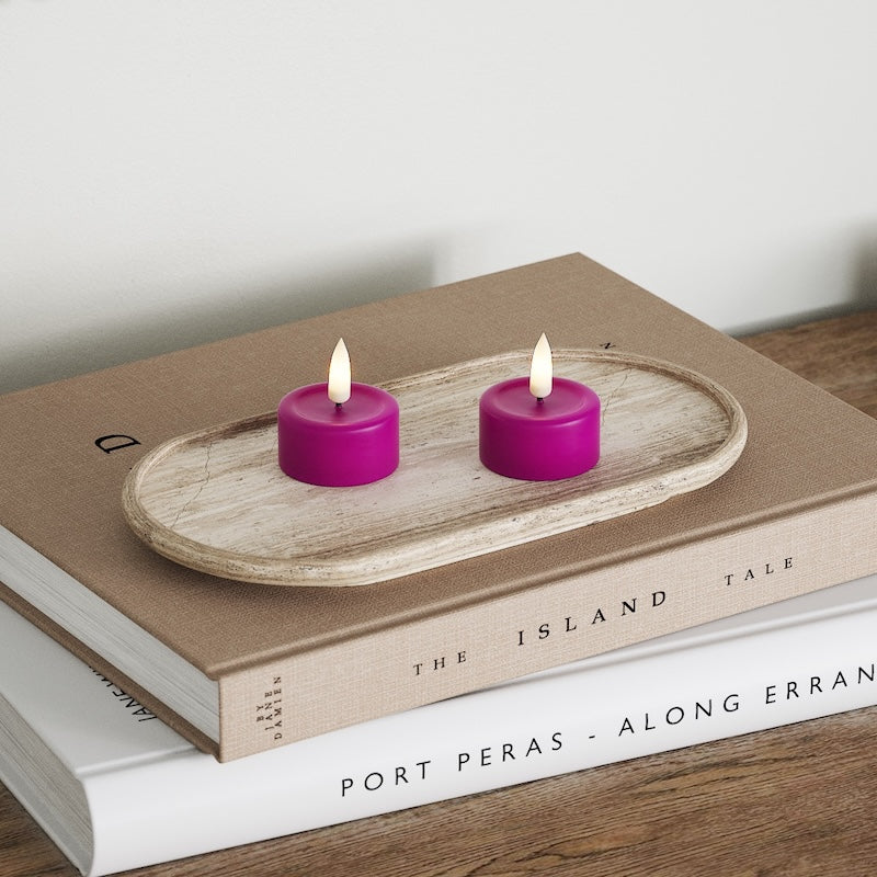 Deluxe Homeart LED Värmeljus 2 stycken Violet