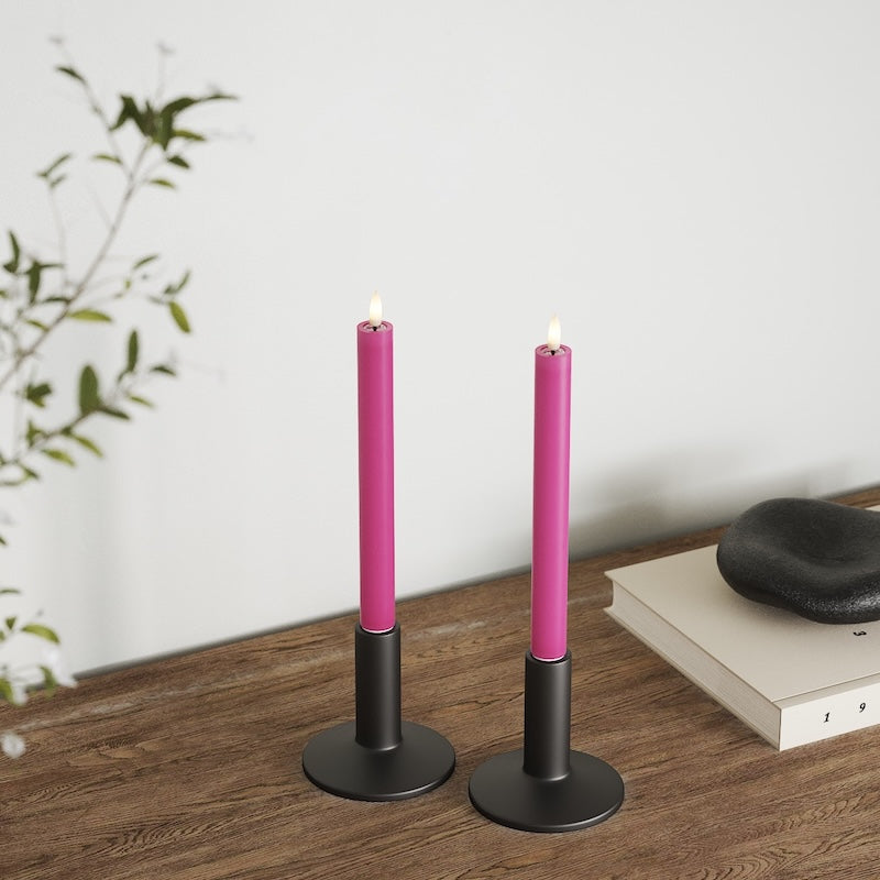 LED-Stabkerzen, 2 Stück, Ø 2 x 24 cm, Magenta – DeluxeHomeartShop