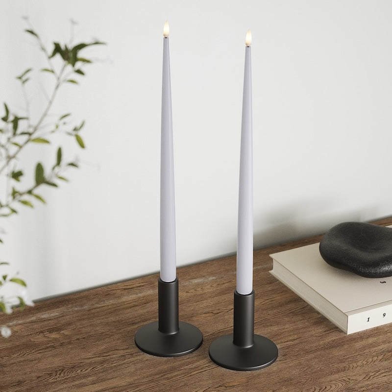 Deluxe Homeart LED Kerzenlicht Mit Lack mit Lack, 2 Stück 38 cm Verblasst Blau LED Kerzenlicht Mit Lack 2