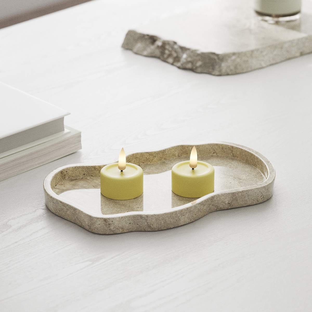 Deluxe Homeart LED Teelichter 2 Stück Hellgelb LED Teelichter 1