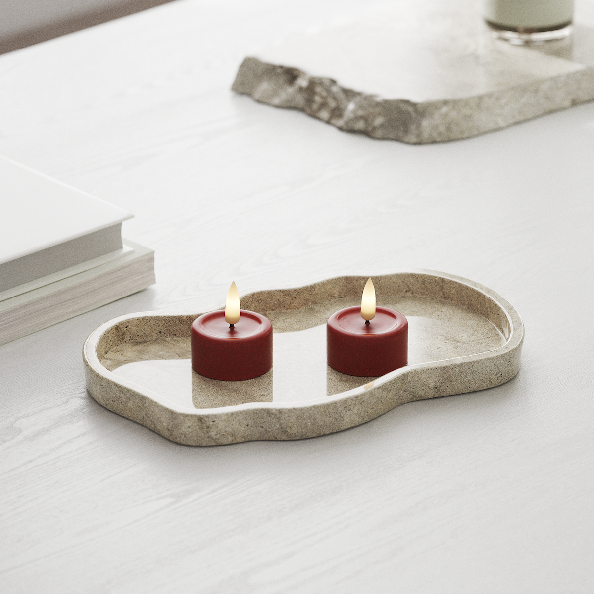 Deluxe Homeart LED Teelichter 2 Stück Rot LED Teelichter 1