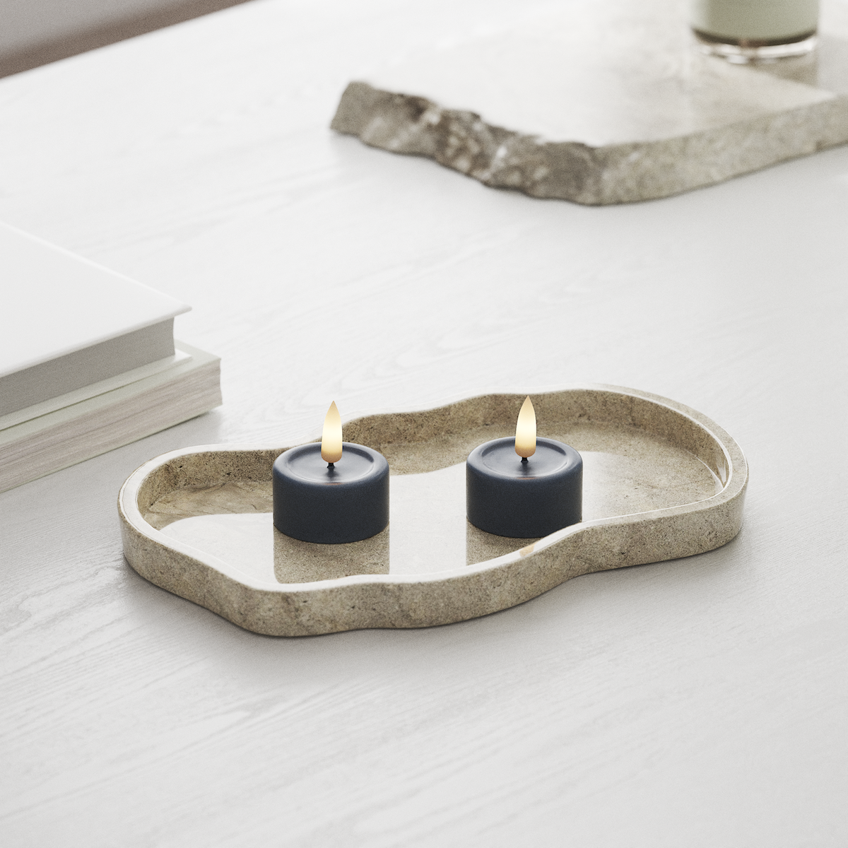 Deluxe Homeart LED Teelichter 2 Stück Eisblau LED Teelichter 1