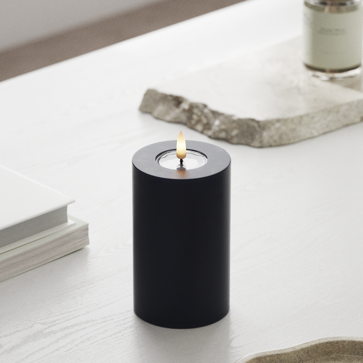 Deluxe Homeart LED Blockkerzen Ø 7,5 x 12,5 cm Königsblau LED Blockkerzen 1