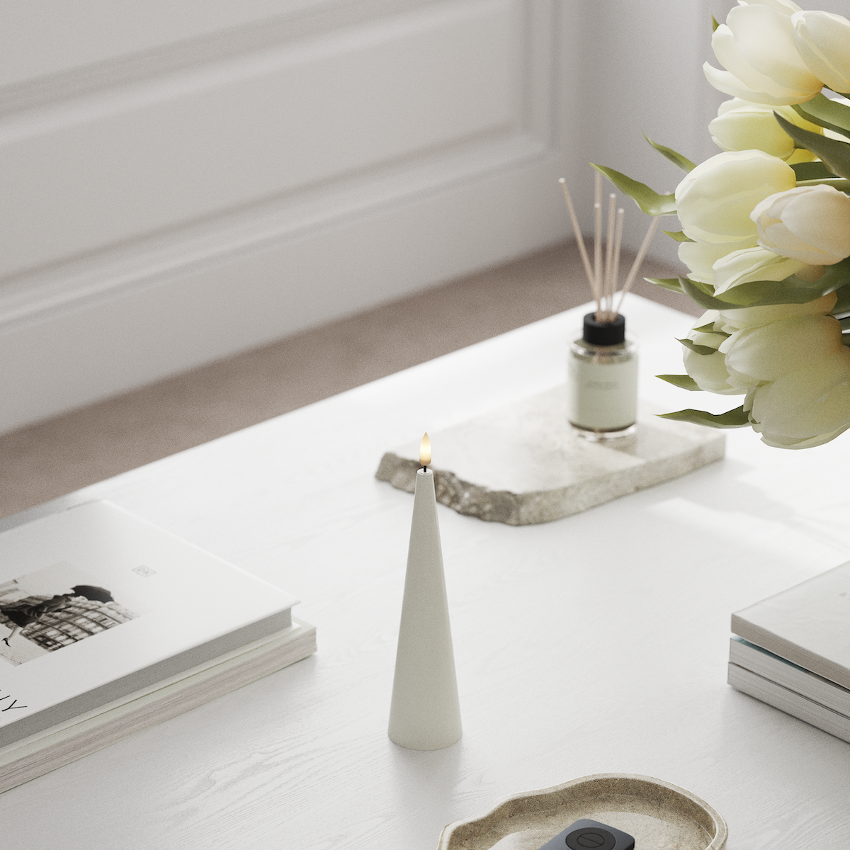 Deluxe Homeart Φωτιστικό κώνου D 5 x Υ 20 cm Λευκό Φως κώνου LED 1