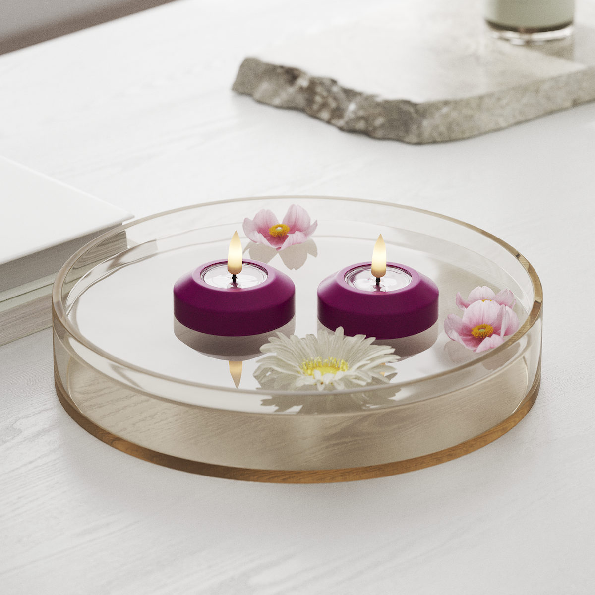 Deluxe Homeart LED Flydelys Ø 6,1 cm 2 stk Violet LED flydelys 1