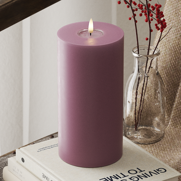 Deluxe Homeart LEDs Vela pilar Ø 10 x 20 cm Roxo claro LEDs Vela pilar 4