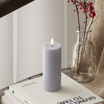 Deluxe Homeart LED Blockkerzen Ø 5 x 12,5 cm Verblasst Blau LED Blockkerzen 4