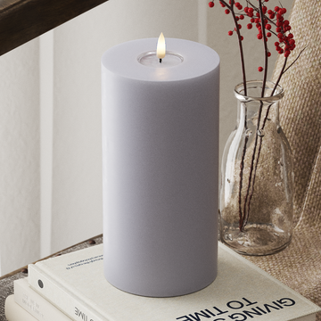 Deluxe Homeart LED Blockkerzen Ø 10 x 20 cm Verblasst Blau LED Blockkerzen 4