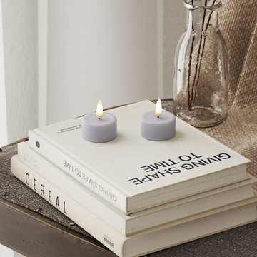 Deluxe Homeart LED Teelichter 2 Stück Verblasst Blau LED Teelichter 4