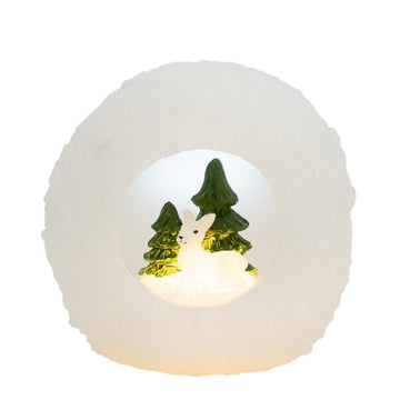 Schneekugel mit Dekoration 12*12cm Deluxe Homeart 1