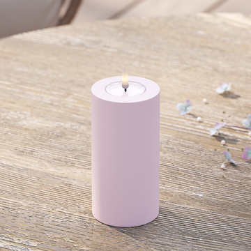 Deluxe Homeart Draußen LED Blockkerzen Ø 7,5 x 15 cm Verblasst Rot LED Außenleuchte Blockkerzen 2