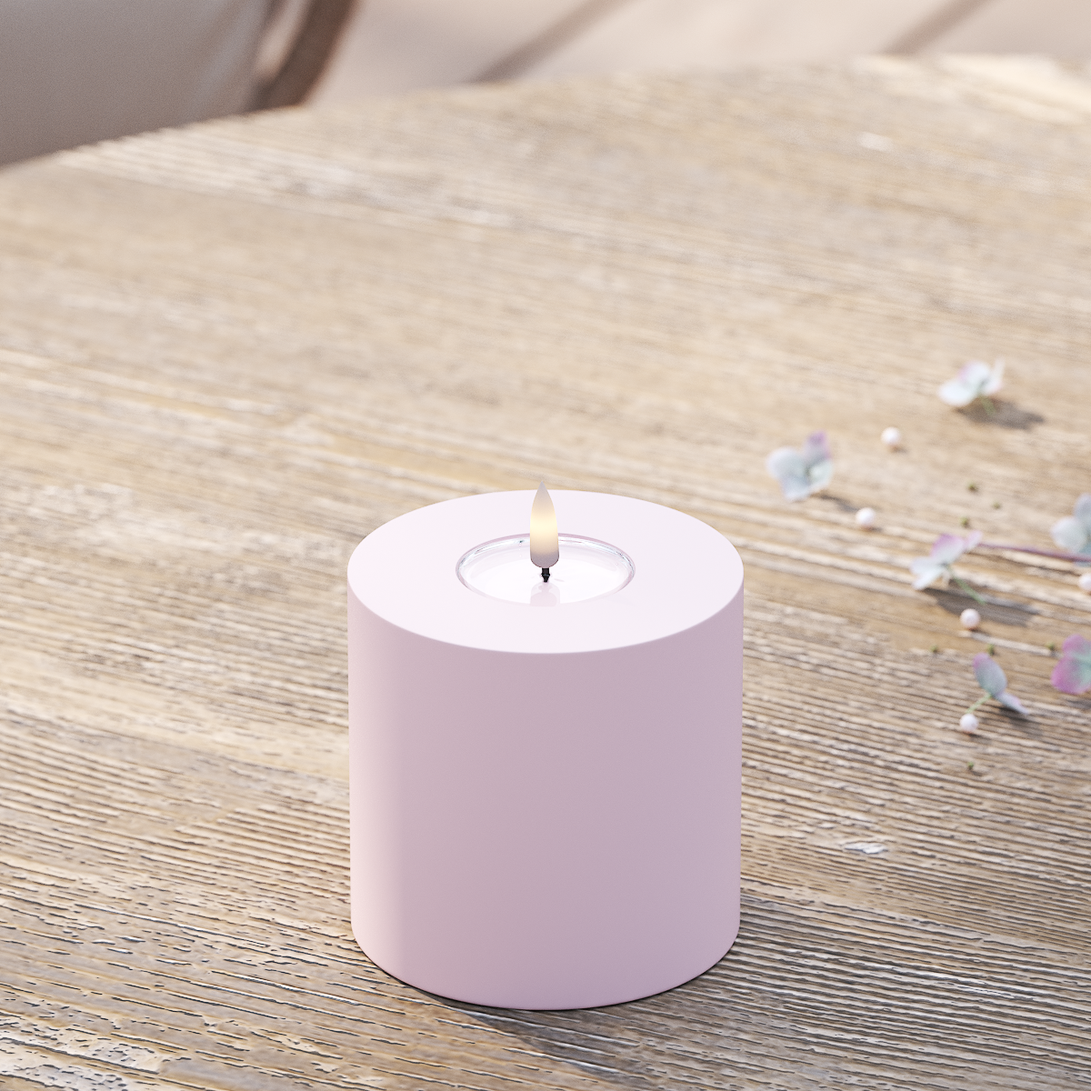 Deluxe Homeart Draußen LED Blockkerzen Ø 10 x 10 cm Verblasst Rot LED Außenleuchte Blockkerzen 2