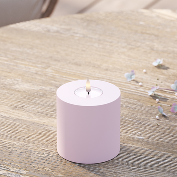 Deluxe Homeart Draußen LED Blockkerzen Ø 10 x 10 cm Verblasst Rot LED Außenleuchte Blockkerzen 2